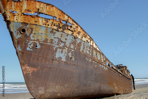 Ship wreck and beach