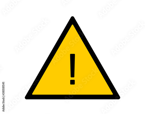 Hazard warning attention sign with exclamation mark symbol
