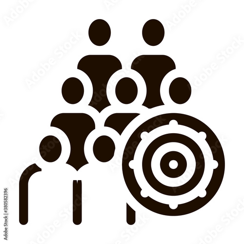 Bacteria Germ And People Vector Icon. Infection Micro Organism And Group Of Silhouette Pictogram. Microbe Type Virus Biology Microorganism Contour Monochrome Illustration