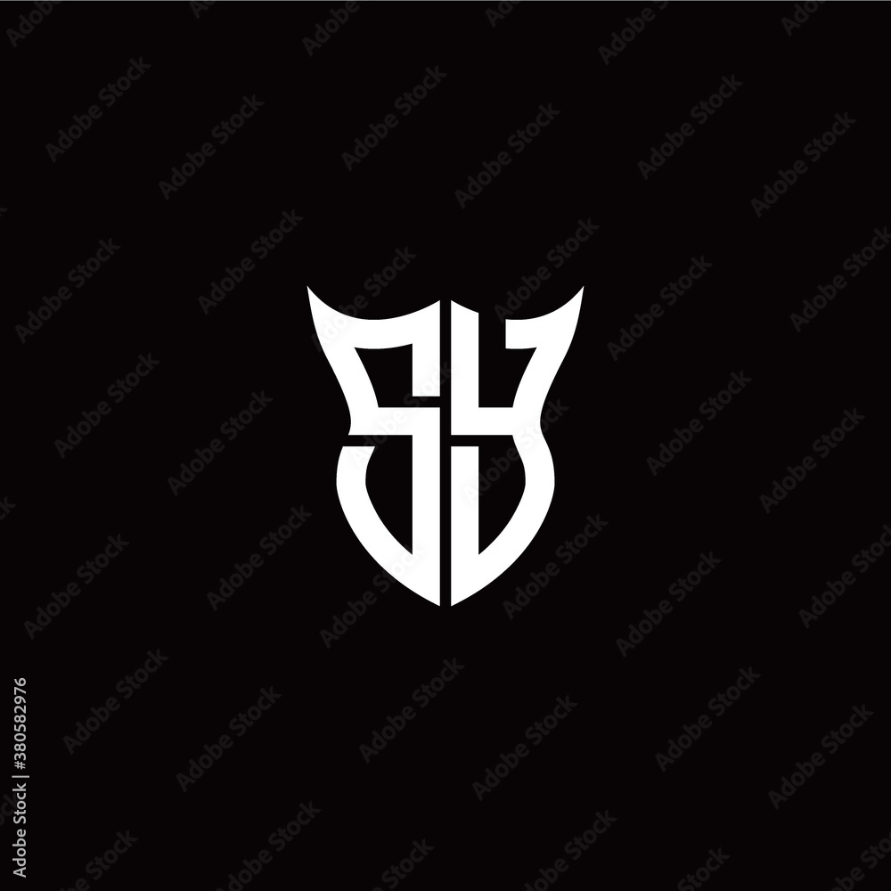 Initial S Y letter with unique shield style logo template vector Initial S Y letter with unique shield style logo template vector
