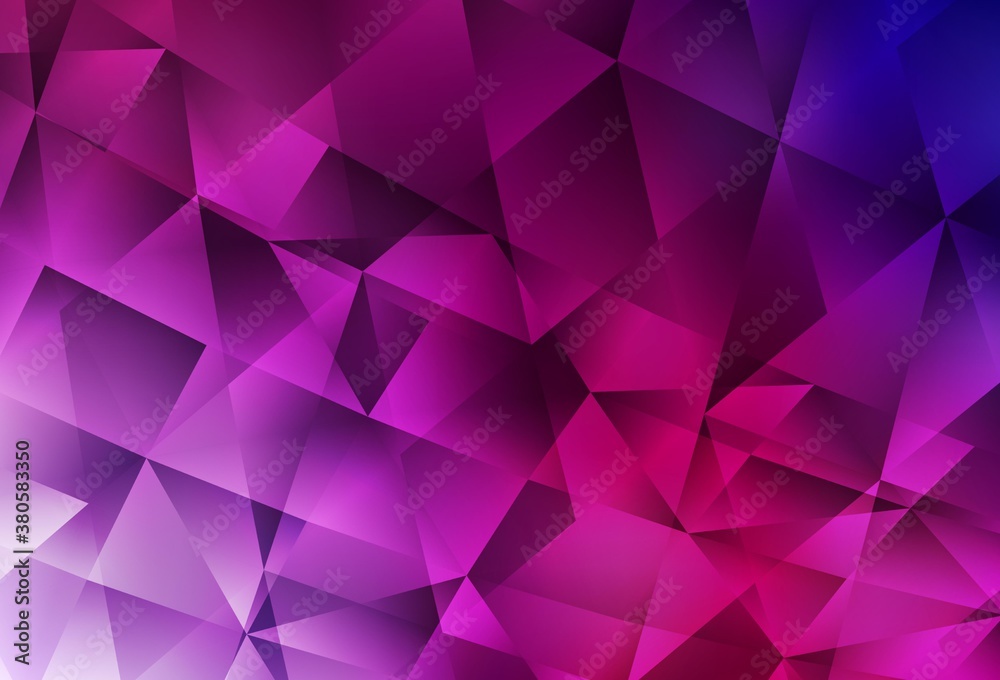 Obraz premium Dark Purple, Pink vector gradient triangles template.