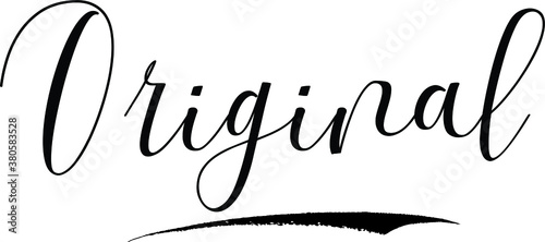 Original Calligraphy White Color Text On Black Background