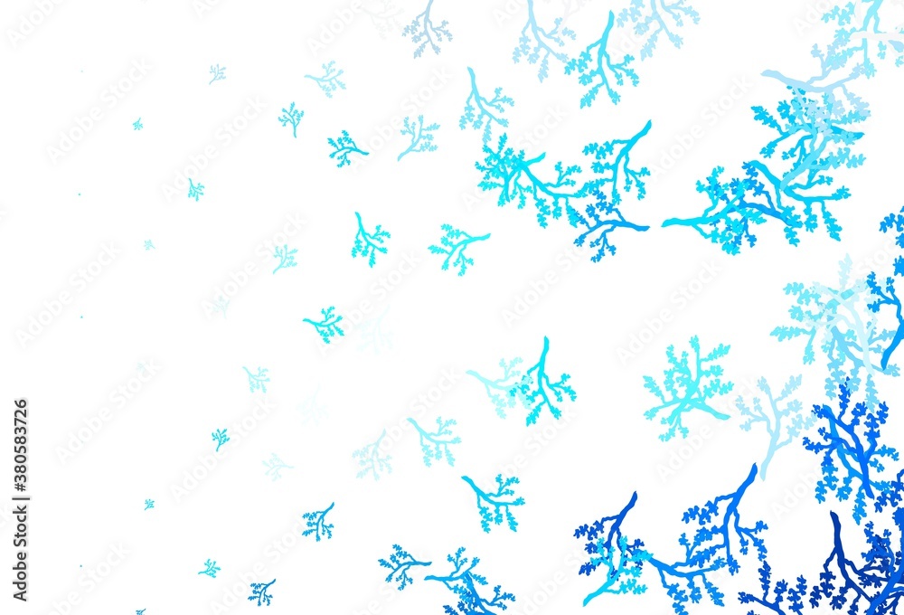 Light BLUE vector natural backdrop with branches.