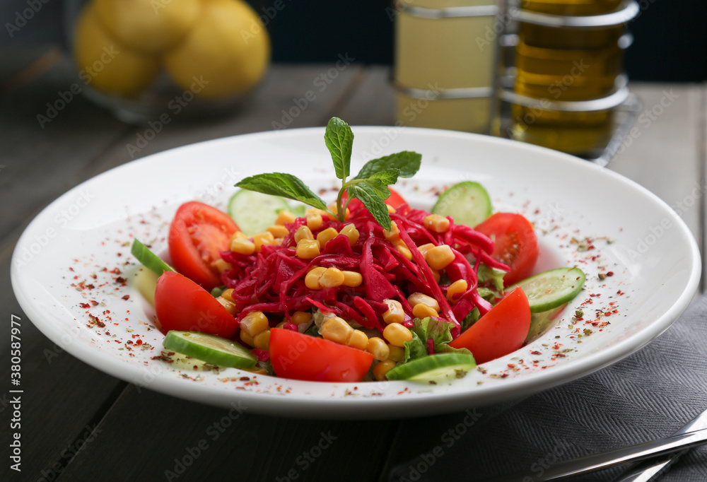 Tomatoes cucumber corn salad 