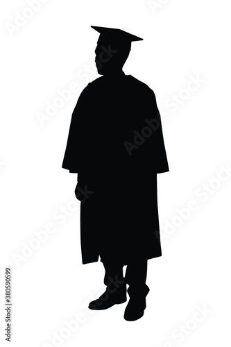 Graduated student silhouette vector