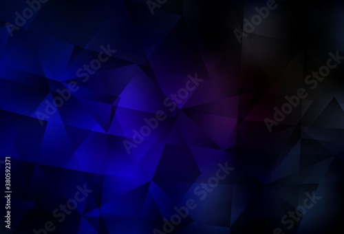 Dark Blue, Red vector polygonal background.