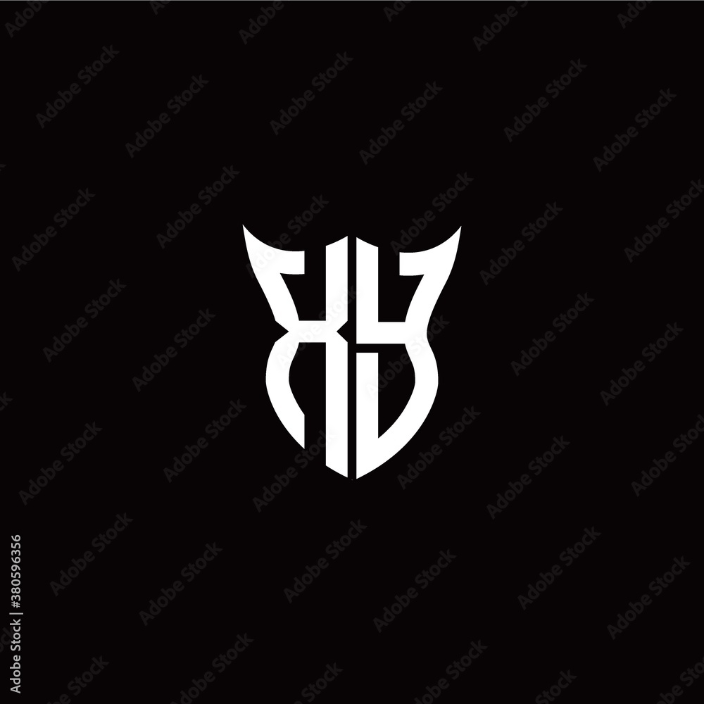 Initial X Y letter with unique shield style logo template vector Initial X Y letter with unique shield style logo template vector