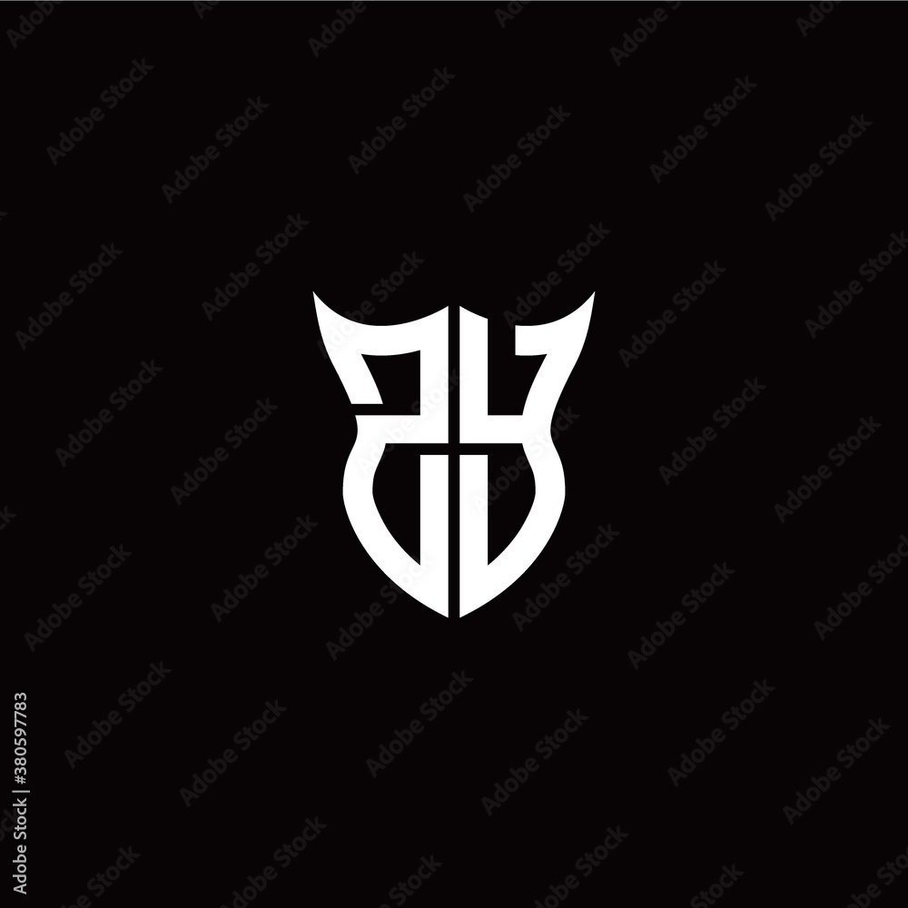 Initial Z Y letter with unique shield style logo template vector Initial Z Y letter with unique shield style logo template vector