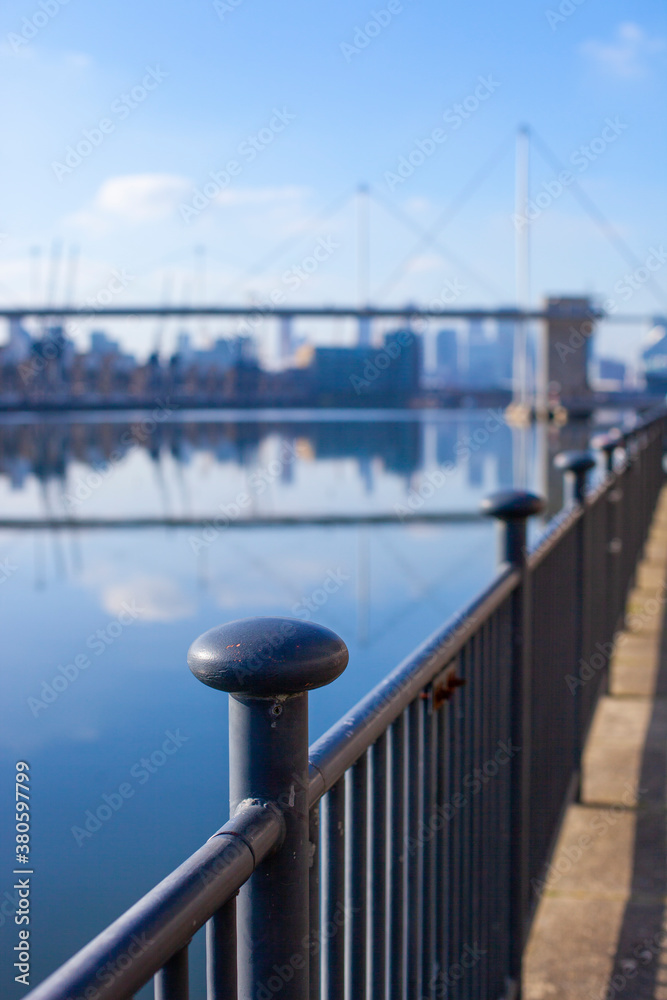 Fototapeta premium suspension bridge over the river