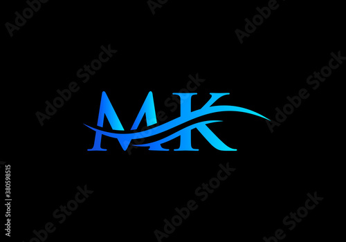 Initial MK letters logo Modern Trendy for business sign. MK Logo design. photo