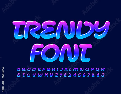 Wallpaper Mural Vector Trendy Font. Creative bright Alphabet. Gradient color Letters and Numbers set Torontodigital.ca