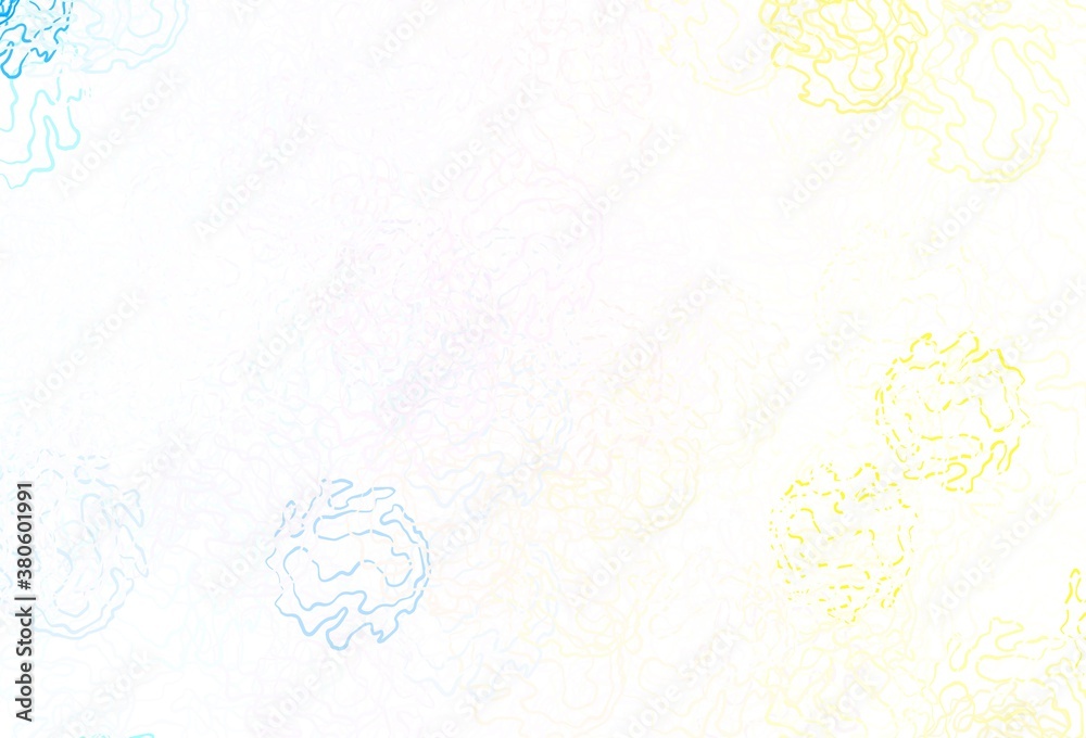 Light Blue, Yellow vector texture with disks, lines. Light Blue, Yellow vector texture with disks, lines.