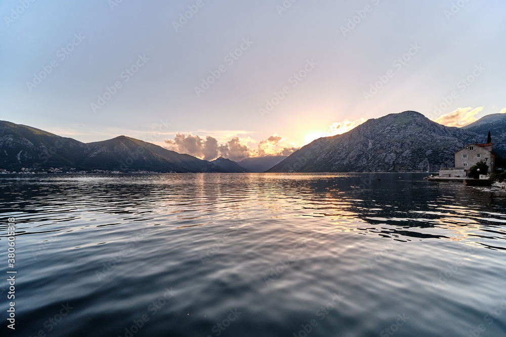 Sunset in the Boka Kotorska Bay