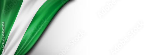 Foto Nigerian flag isolated on white banner
