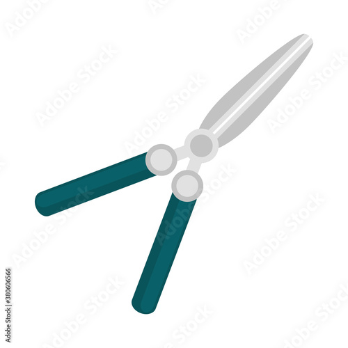gardening, pruning shears with wooden handles tool flat icon style