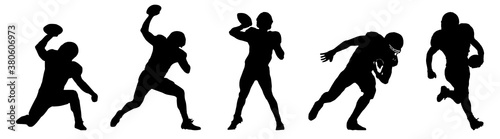 American Football Players Silhouettes Five Vol.02 Vector.