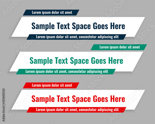 flat style lower third geometric banners