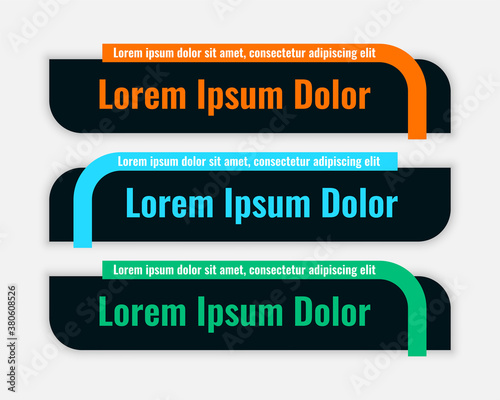 dark color lower third flat style banner design
