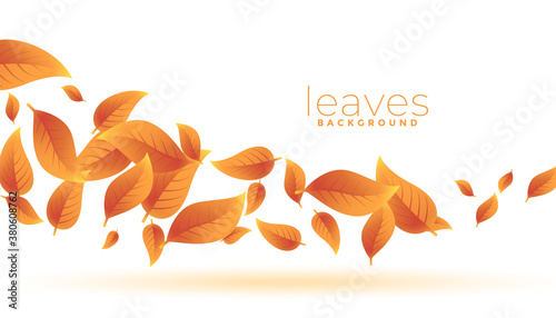 autumn green leaves falling background design