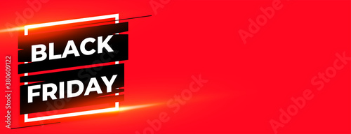 black friday red shiny banner with text space