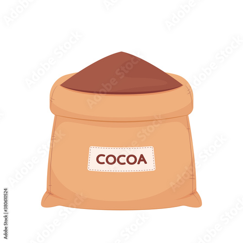Cocoa sack vector. Cocoa sack on white background.