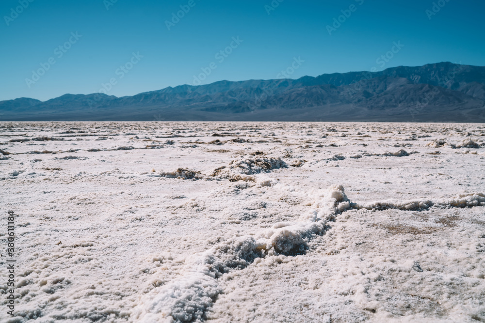 Snowy valley during cold winter