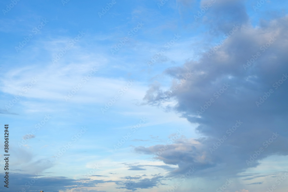 White cloud and Beautiful with blue sky background.
