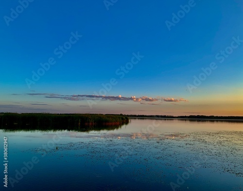 sunset over the lake