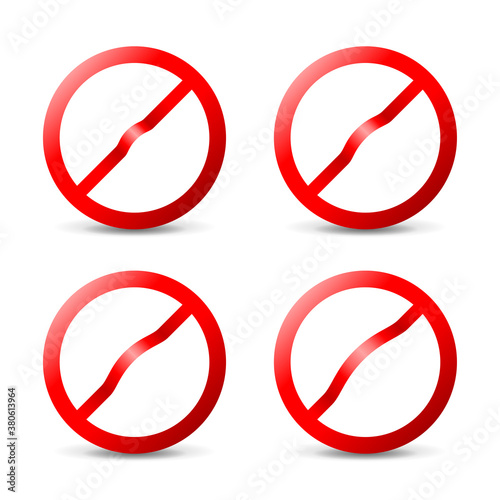 Prohibit sign empty template - crosser out red forbidden caution circle in 3D embossed style - isolated vector set Free Download Prohibit sign empty template - crosser out red forbidden caution circle in 3D embossed style - isolated vector set - GFXLoad