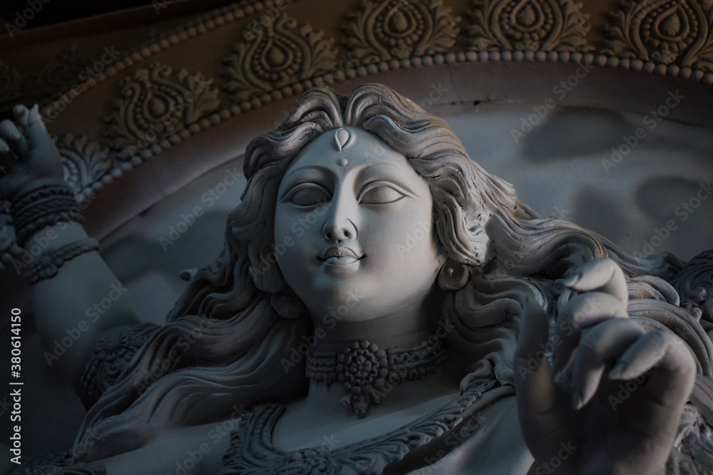 Making of goddess Durga idol. These idols are made for Durga puja, the biggest festival of West Bengal.