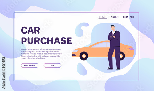 Vector banner of car purchase concept