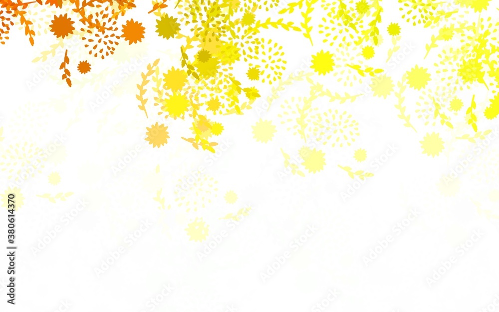 Light Green, Yellow vector doodle layout with flowers
