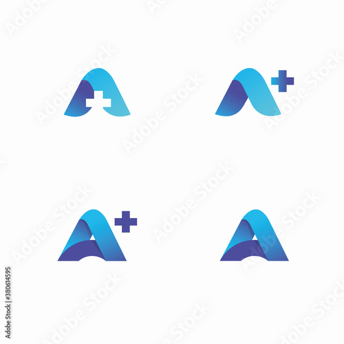 Letter A logo design for medical