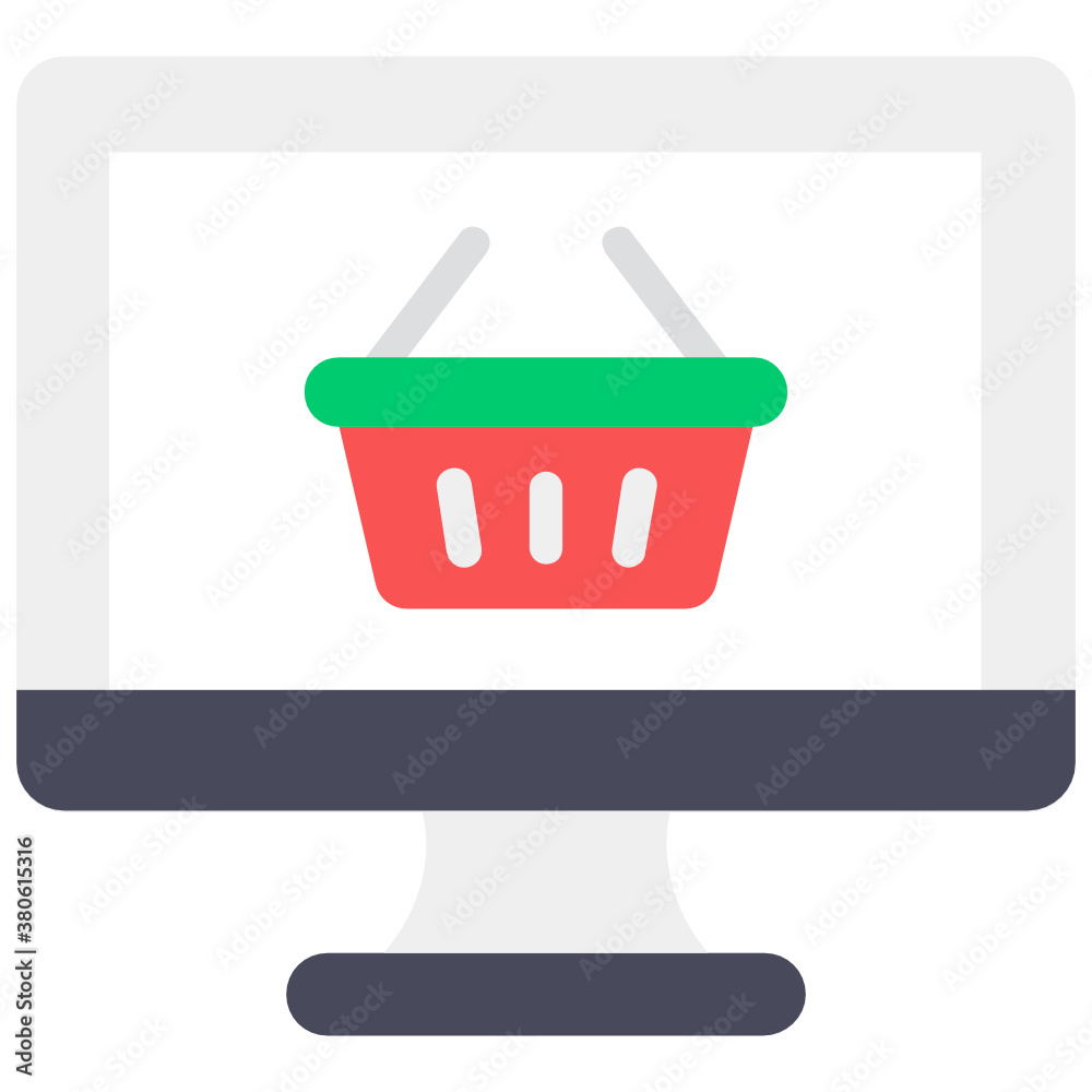 Fototapeta premium Ecommerce vector style, trendy flat icon of internet shopping 