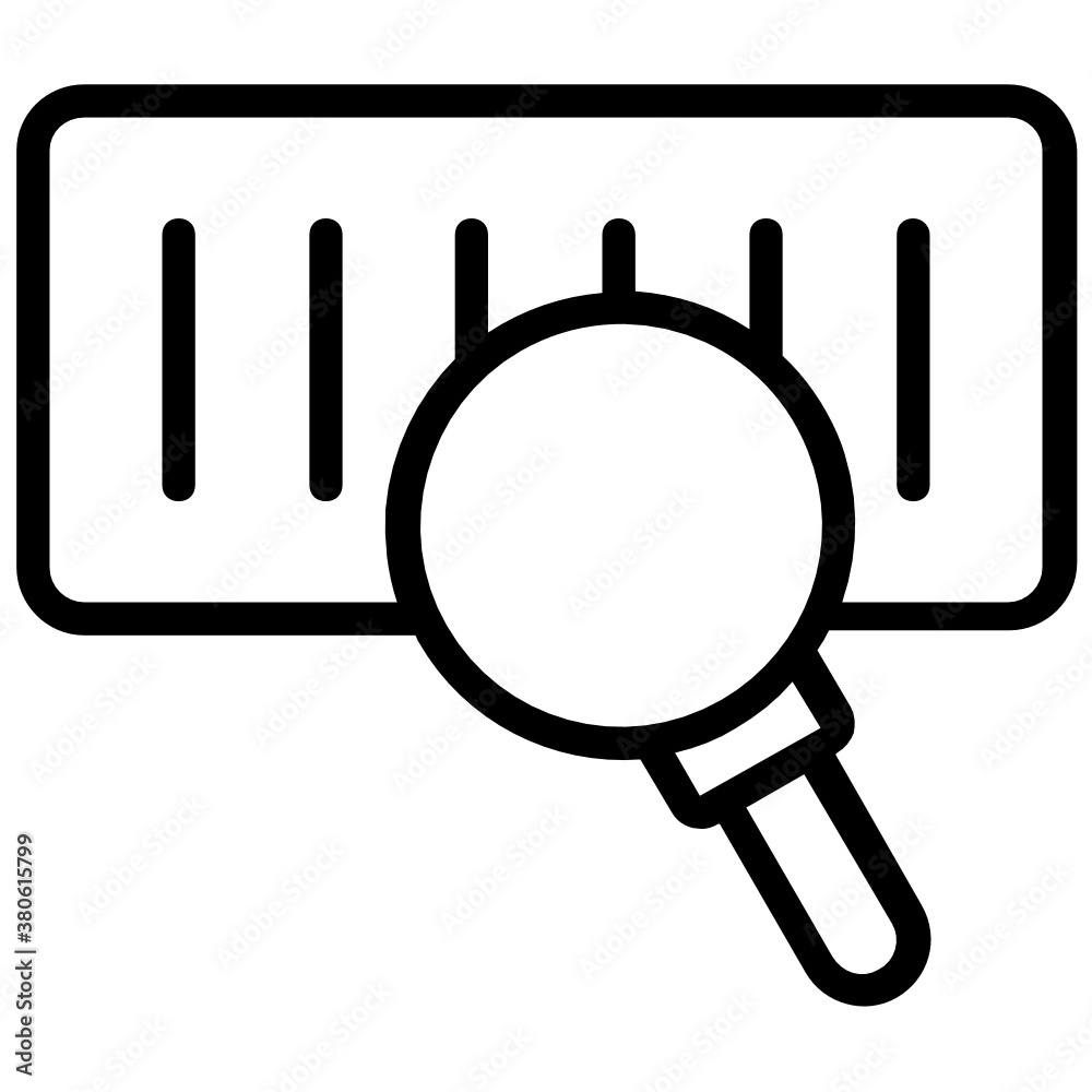 Magnifier on code, barcode search in flat style
Magnifier on code, barcode search in flat style
