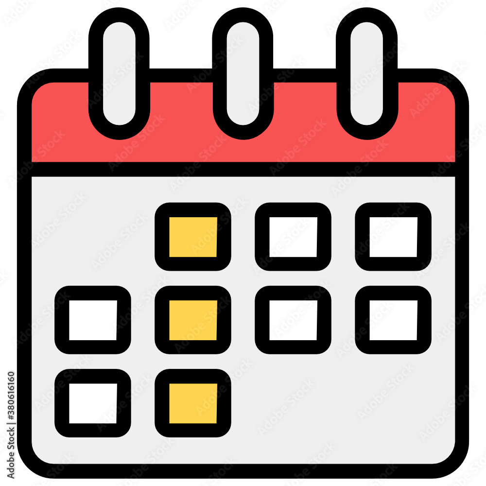 Trendy flat icon of calendar, schedule
Trendy flat icon of calendar, schedule