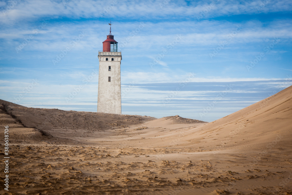 Lighthouse on beach in Denmark