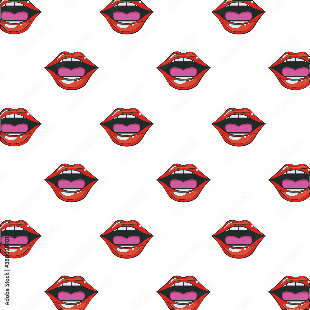 sexi female mouths open pop art style pattern sexi female mouths open pop art style pattern