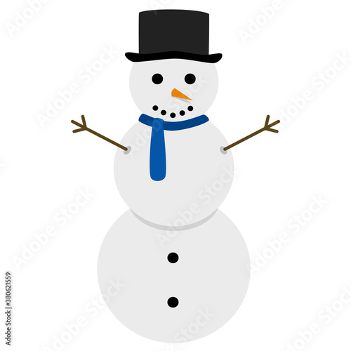 Schneemann mit Hut und Schal
