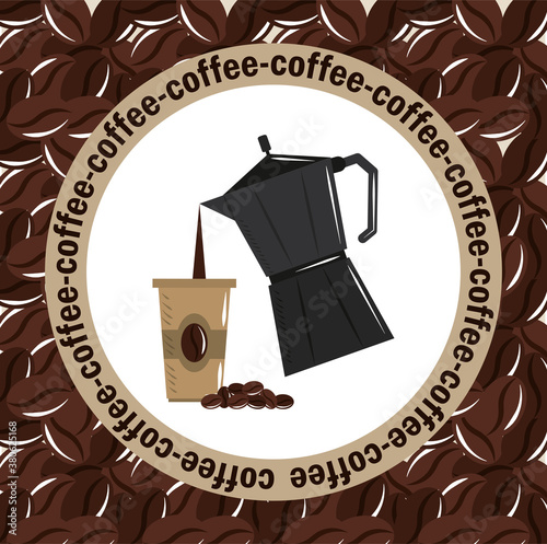 coffee brewing, moka pot pouring beverage on disposable cup