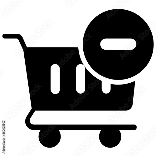 
Remove from cart icon, flat vector of remove product 
