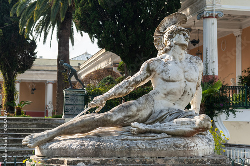 Konstfotografi Statue of Dying Achilles, Corfu, Greece