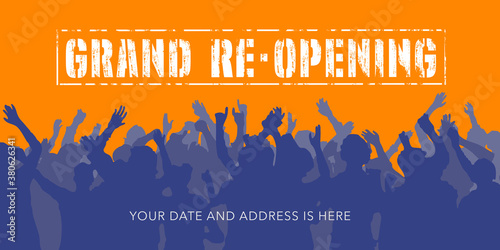 Grand opening or re-opening vector illustration, background for new store