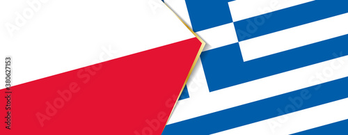 Poland and Greece flags, two vector flags.