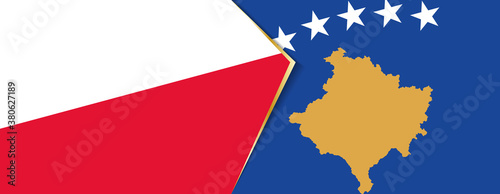 Poland and Kosovo flags, two vector flags.