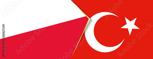 Poland and Turkey flags, two vector flags.