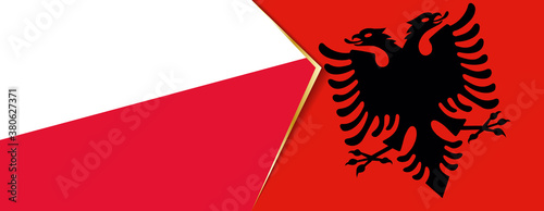 Poland and Albania flags, two vector flags.