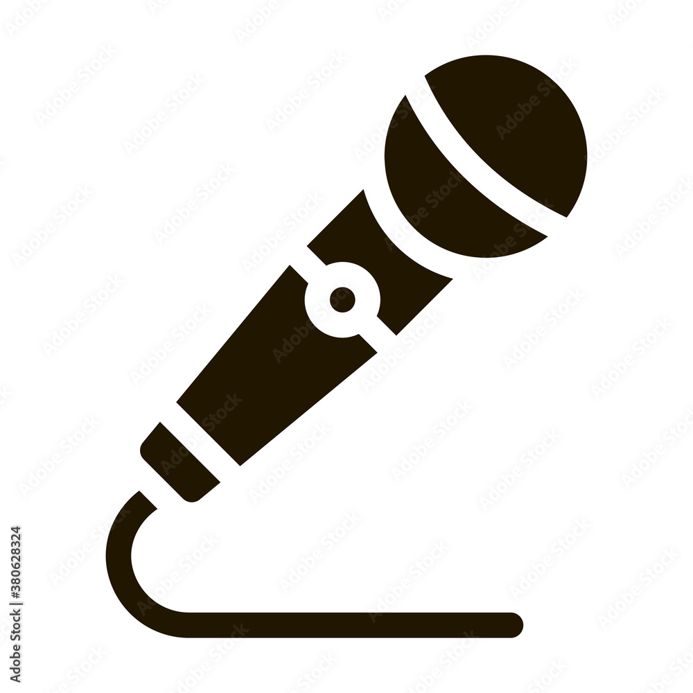 Modern Radio Microphone Device For Singing glyph icon . Microphone And Headphones, Concert And Theater, Opera And Karaoke Pictogram. Black And White Contour Illustration Modern Radio Microphone Device For Singing glyph icon . Microphone And Headphones, Concert And Theater, Opera And Karaoke Pictogram. Black And White Contour Illustration