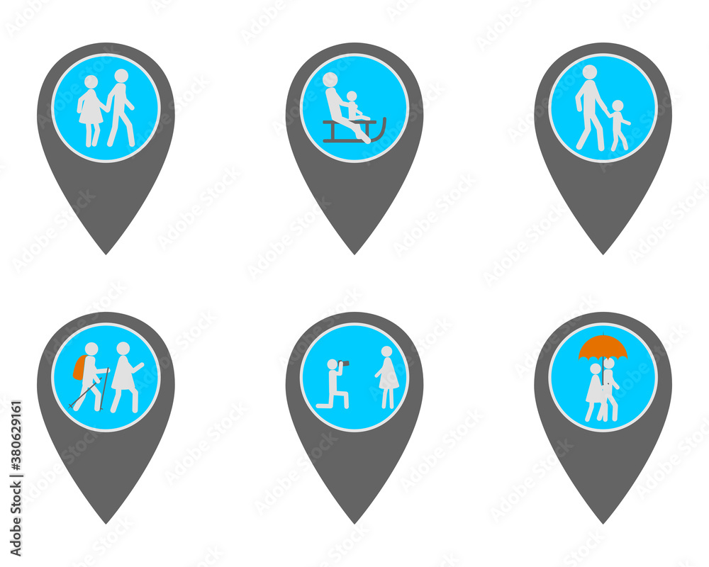 Pins mit Symbolen zum Reisen Pins mit Symbolen zum Reisen