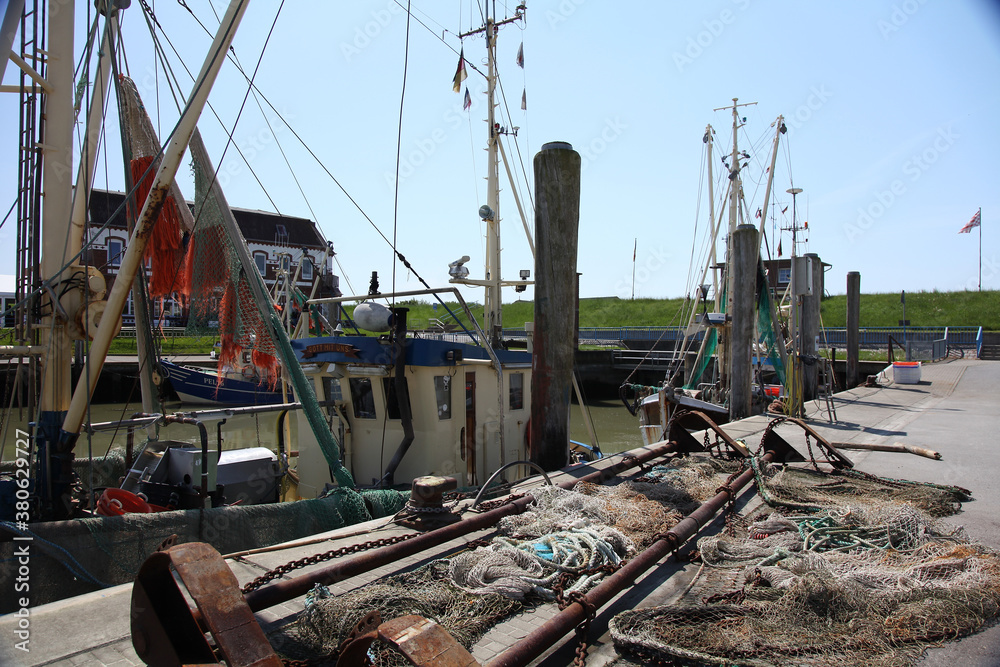Der Fischereihafen auf der Insel Pellworm. Schleswig-Holstein, Deutschland, Europa